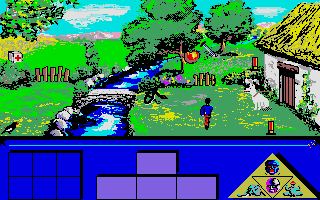 Indian Mission (Atari ST) screenshot: Starting near old house in Normandy