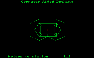 S.D.I. (Amiga) screenshot: Docking with the Russian space station.