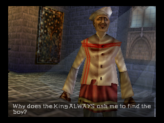 Aidyn Chronicles: The First Mage (Nintendo 64) screenshot: The protagonist is a member of royalty.