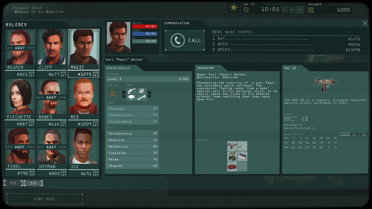 Jagged Alliance: Flashback (Windows) screenshot: Hiring new mercenary