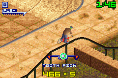 Dave Mirra Freestyle BMX 3 (Game Boy Advance) screenshot: Tooth Pick