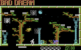 Frightmare (Commodore 64) screenshot: The first room in the game. I'm having a bad dream.