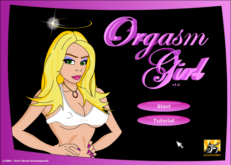Orgasm Girl (Browser) screenshot: Title screen.
