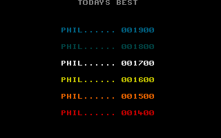 Mission Deadzone (Atari ST) screenshot: The high score table
