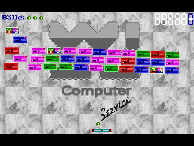 WISO Breakout (DOS) screenshot: Start of a new game.