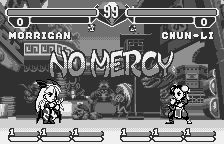 Pocket Fighter (WonderSwan) screenshot: Final showdown between Morrigan and Chun-Li