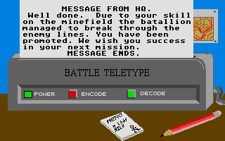 Minefield (Atari ST) screenshot: Level complete!
