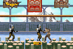 Batman Begins (Game Boy Advance) screenshot: ...fighting ninjas.
