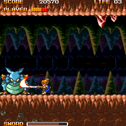 Buster (Sharp X68000) screenshot: Slashing at the second boss