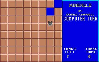Minefield (Atari ST) screenshot: The computer is advancing
