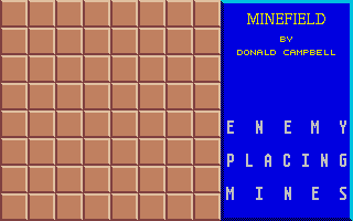 Minefield (Atari ST) screenshot: The computer places its mines