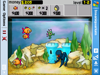 Screenshot of Insaniquarium! Deluxe (Windows Mobile, 2003) - MobyGames
