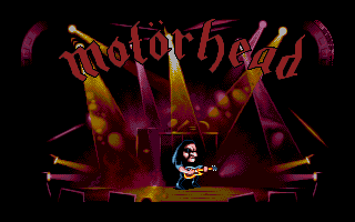 Motörhead (Amiga) screenshot: Without his fellow band members, Lemmy is forced to play the concert alone.