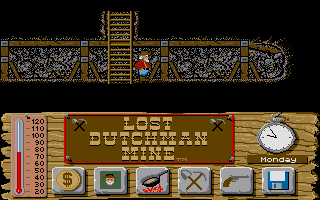 Lost Dutchman Mine (Atari ST) screenshot: That dead end might hide valuable ore