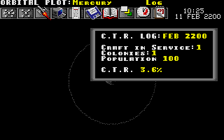 Millennium: Return to Earth (Atari ST) screenshot: Log