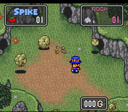 The Twisted Tales of Spike McFang (SNES) screenshot: Spinning too much can make Spike dizzy.