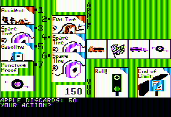 Milestones (Apple II) screenshot: Getting a power card: puncture proof