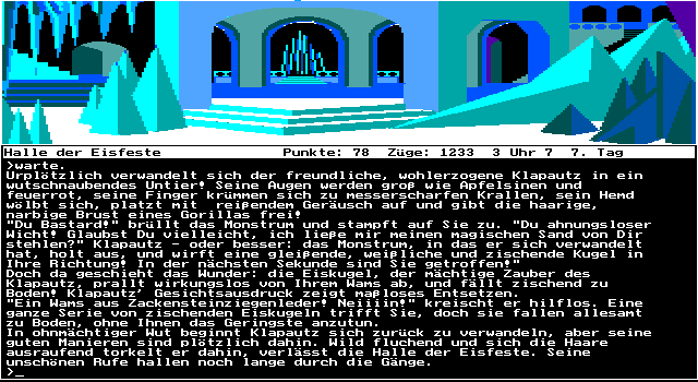 Das Stundenglas (DOS) screenshot: Showdown in the ice castle.