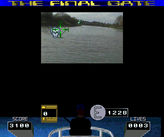 The Final Gate (Amiga CD32) screenshot: Shooting at a flying skull