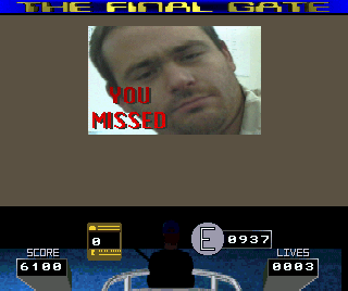 The Final Gate (Amiga CD32) screenshot: Miss and you get this instead
