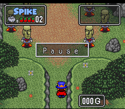 The Twisted Tales of Spike McFang (SNES) screenshot: Paused