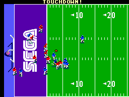 Joe Montana Football (SEGA Master System) screenshot: It is a touchdown for the computer.
