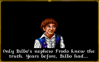 J.R.R. Tolkien's The Lord of the Rings, Vol. I (Amiga) screenshot: Bilbo's nephew, Frodo.