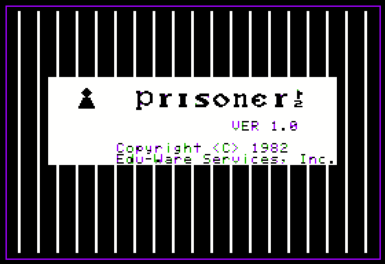 Prisoner 2 (Apple II) screenshot: Title screen