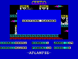 Cerius (ZX Spectrum) screenshot: That's 1/12 of the game completed