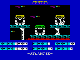 Cerius (ZX Spectrum) screenshot: They are the only way to bridge gaps