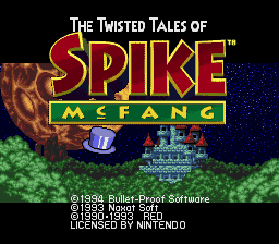 The Twisted Tales of Spike McFang (SNES) screenshot: Title screen 1