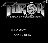 Turok: Battle of the Bionosaurs (Game Boy) screenshot: Title screen