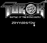 Turok: Battle of the Bionosaurs (Game Boy) screenshot: Enter a password.