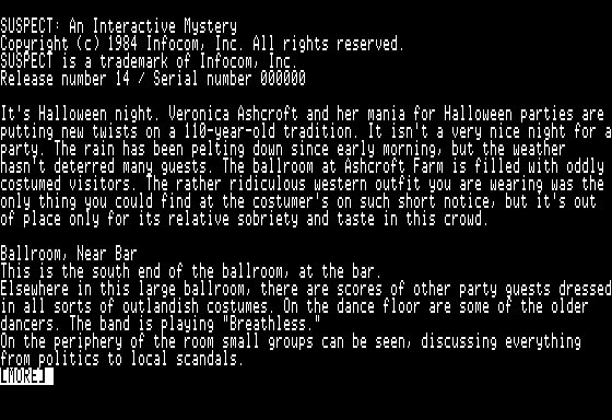 Suspect (Apple II) screenshot: Introduction