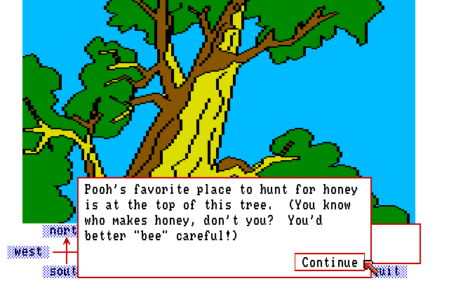 Winnie the Pooh in the Hundred Acre Wood (Amiga) screenshot: Big tree.