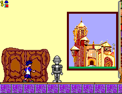 Castelo Rá-Tim-Bum (SEGA Master System) screenshot: Pedro arrives at the library, the last stage.