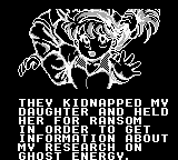 Avenging Spirit (Game Boy) screenshot: His daughter has been kidnapped.