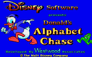Donald's Alphabet Chase (Amiga) screenshot: Title screen.