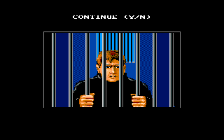 OutRun Europa (Amiga) screenshot: You are in jail.