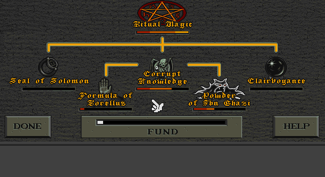 Daughter of Serpents (DOS) screenshot: Step 3: Distribute points on different skills.