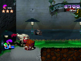 Johnny Bazookatone (PlayStation) screenshot: Hammer enemy