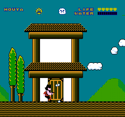 Tokoro-san no Mamoru mo Semeru mo (NES) screenshot: A more advanced level. Houya.