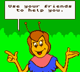 Maya the Bee & Her Friends (Game Boy Color) screenshot: Use your friends. That's right, a very USEFUL advice.
