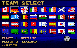 Soccer Superstars (DOS) screenshot: Chose your team