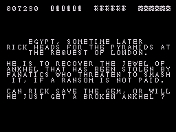 Rick Dangerous (ZX Spectrum) screenshot: The second mission briefing