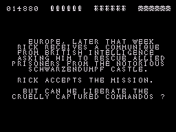 Rick Dangerous (ZX Spectrum) screenshot: The third mission briefing