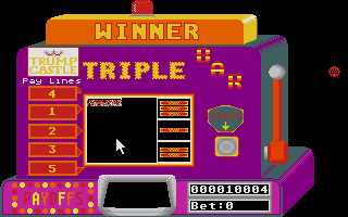 Trump Castle: The Ultimate Casino Gambling Simulation (Atari ST) screenshot: Slots it is!