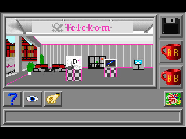Das Telekommando (DOS) screenshot: Inside the Telekom shop.