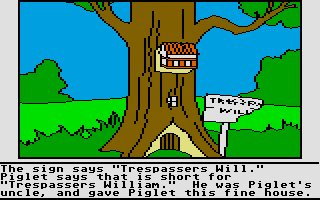 Winnie the Pooh in the Hundred Acre Wood (Atari ST) screenshot: Whimsical detail