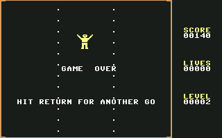 Egbert (Commodore 64) screenshot: Game over
